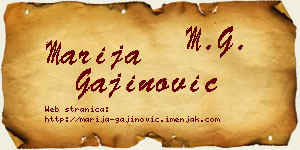 Marija Gajinović vizit kartica